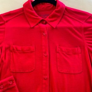 Caslon women size small button down red shirt